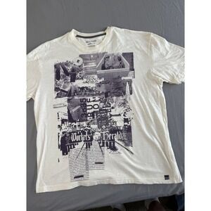 Marithe Francois Girbaud Y2K Shirt XXL Mens Graphic Print T Shirt News Collage
